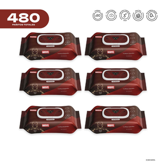 Pack x 6 Pañitos Húmedos Marvel Iron Man